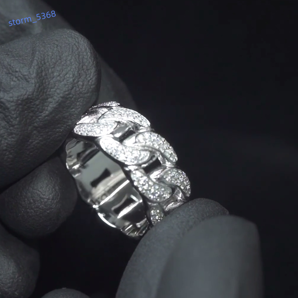 925 Sterling Silver/ 10K/14K/18K Gold Premium VVS D Custom Moissanite Diamonds Iced Out Hip Hop Ring for Men With Certificate