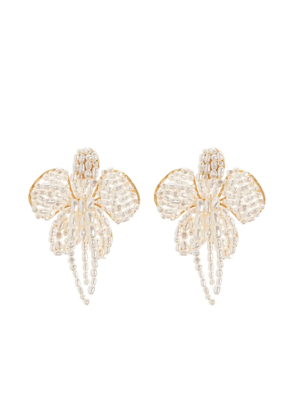 Cult Gaia Amina pearl flower Earrings Luxury fine jewelry designer brand logo Copper K Gold Plated