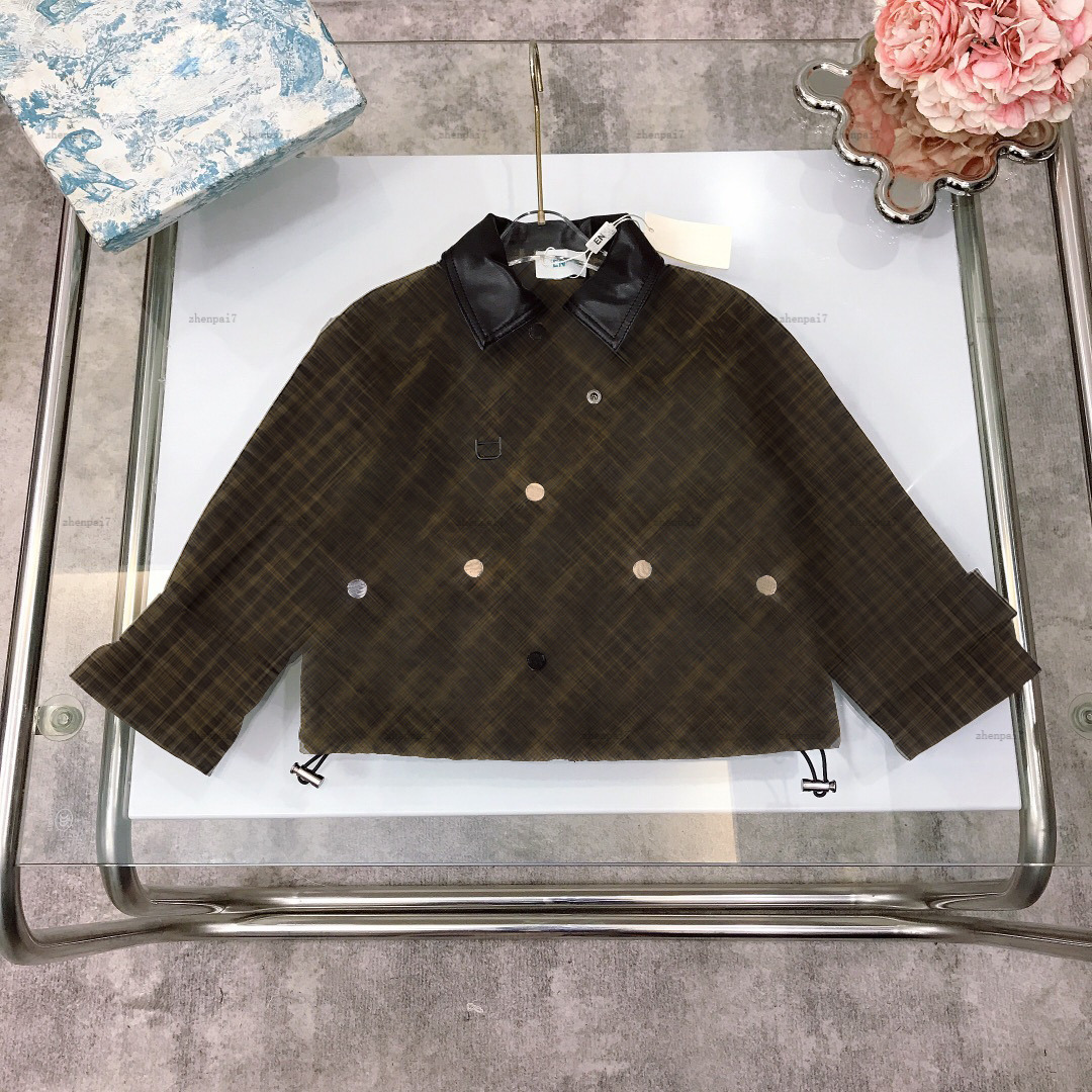 Top hooded baby coat Leather collar design boys girls Jacket kids designer clothes autumn child Outwear A235X07N061-image-1070038622