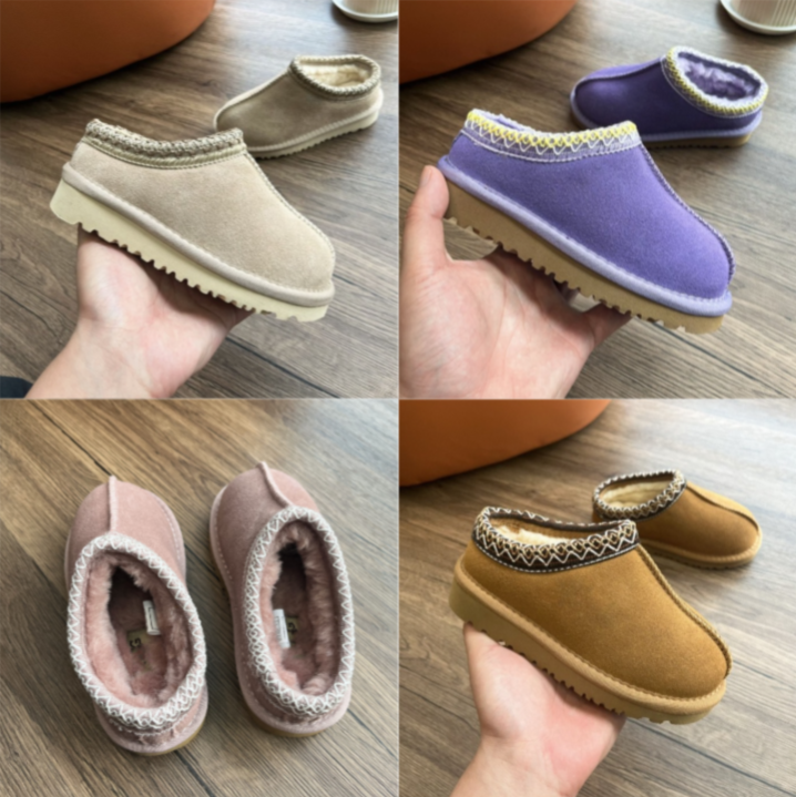 Luxury Kids men women Toddler Tasman Slippers Tazz Boys Girls Baby Warm Snow Boots Designer Fur Sheepskin Classic Ultra Mini Winter Shoes UU5854207