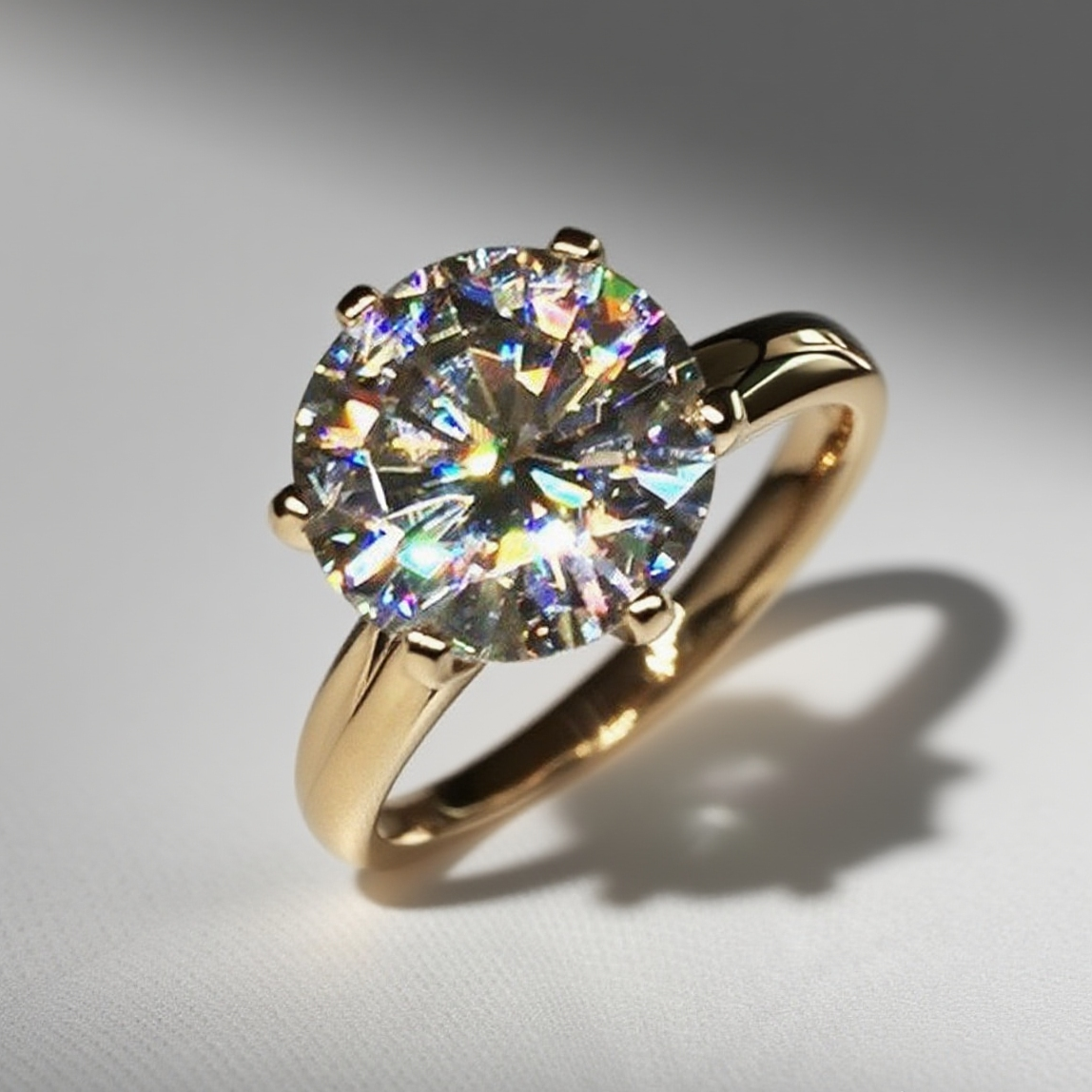designer rings 925 sterling silver jewelry Solitaire 1.5ct Lab diamond 24K Gold Ring Original engagement wedding band rings for women bridal jewe