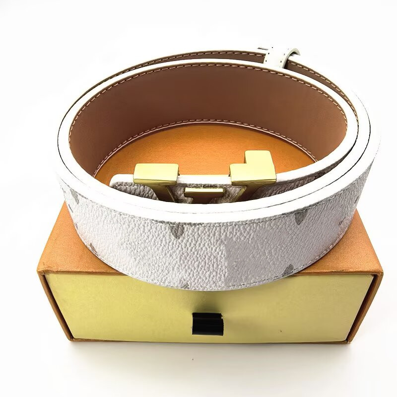 Silver Buckle Reversible Belt 38mm Belts for women designer Mens men luxury Leather Womens Brown Monogram Damier Azur Blue White Damier Grap AAA