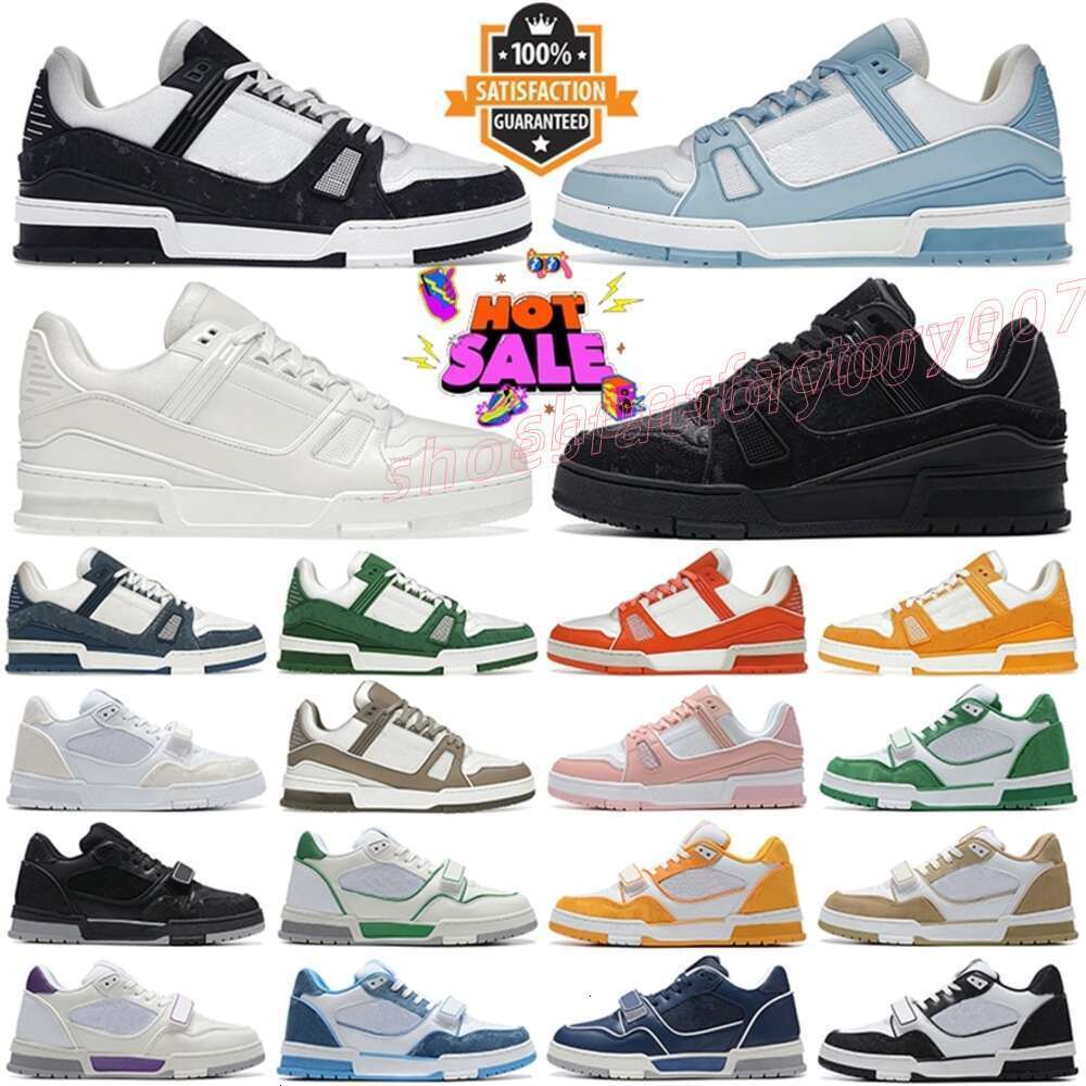 hommes Chaussures de chaussures concepteurs de luxe entraîner baskets noirs blancs noirs bébé bleu marine orange tour