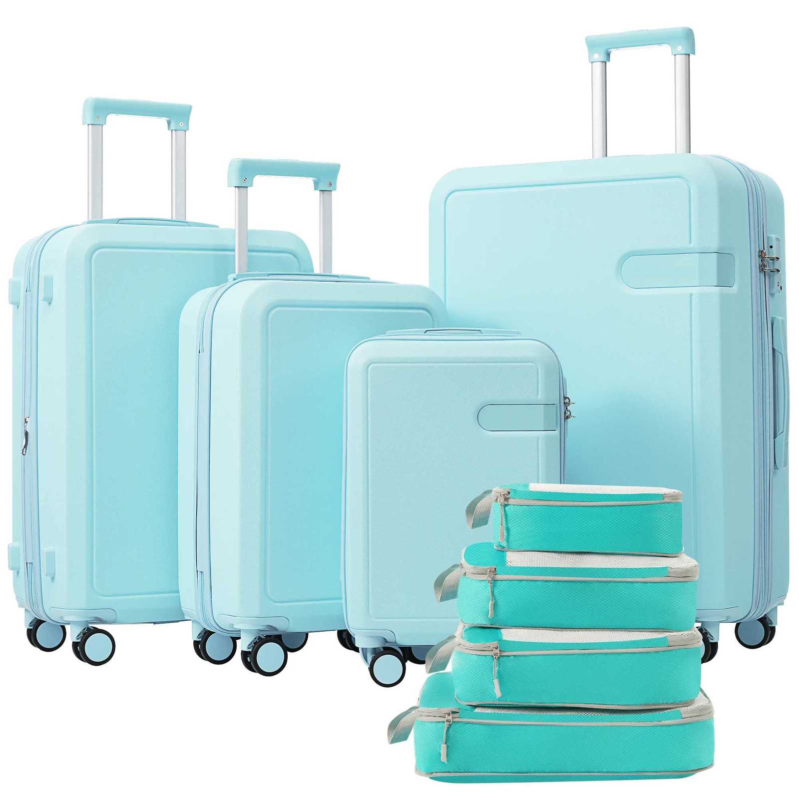 4 Piece Luggage Set with Compression Packing Cubes for Expandable Suitcase Spinner Wheels Lightweight Suitcase with TSA Lock W250805-image-1069932545
