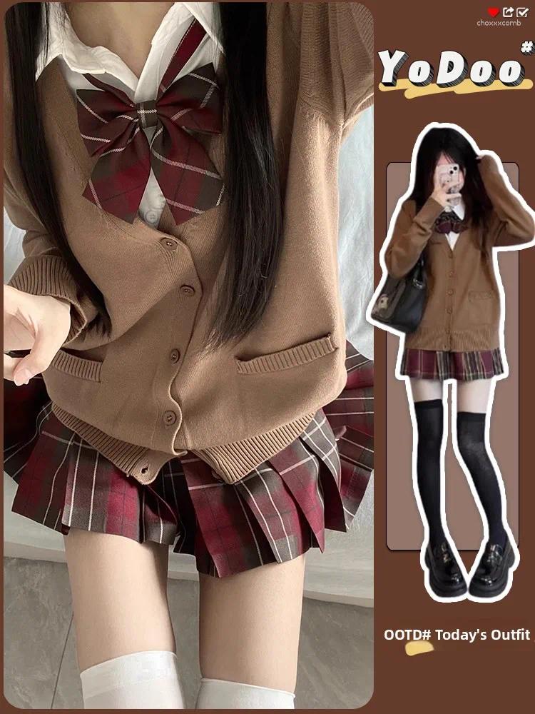 Women's Sweaters Sweet School Girl Sle Knitted Cardigan Jaet Basic JK Outerwear Campus Faion Versatile Long Sve Sweater