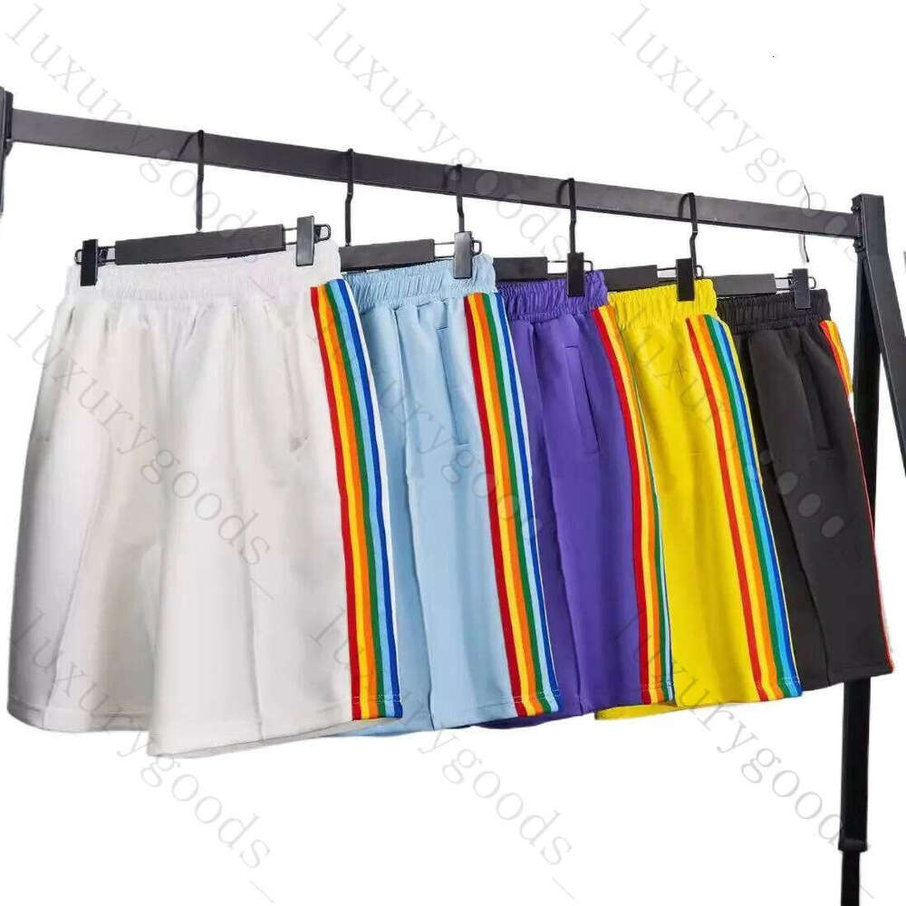 PA designer Short Sets: Solid Color Casual Shorts and Top Set, Men's High Street Style Sports Pants for Couples, Lightweight Summer Jogging Out