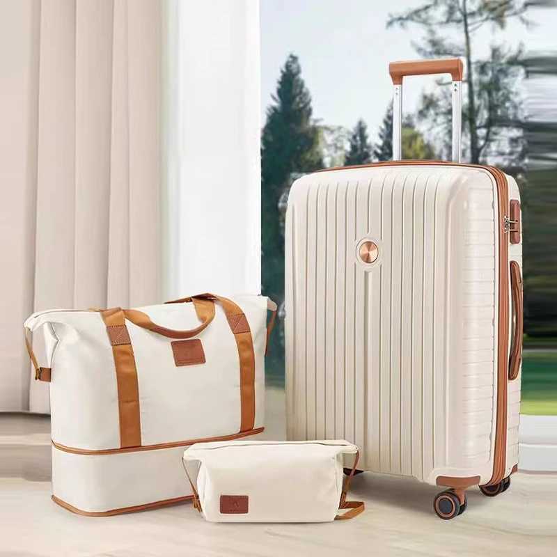 3-Piece Suitcase 20-Inch Boarding Box 28-Inch Large-Capacity Womens Business Suitcase Handbag Luggage Bag Trolley Case W250805-image-1069932285
