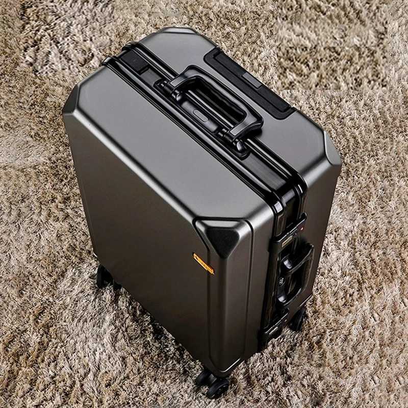 28 inch New Fashion Suitcase with USB Port Rolling Luggage Aluminum Frame Password Lock Trolley Case Lightweight Boardable 20 inch W250805-image-1069931968
