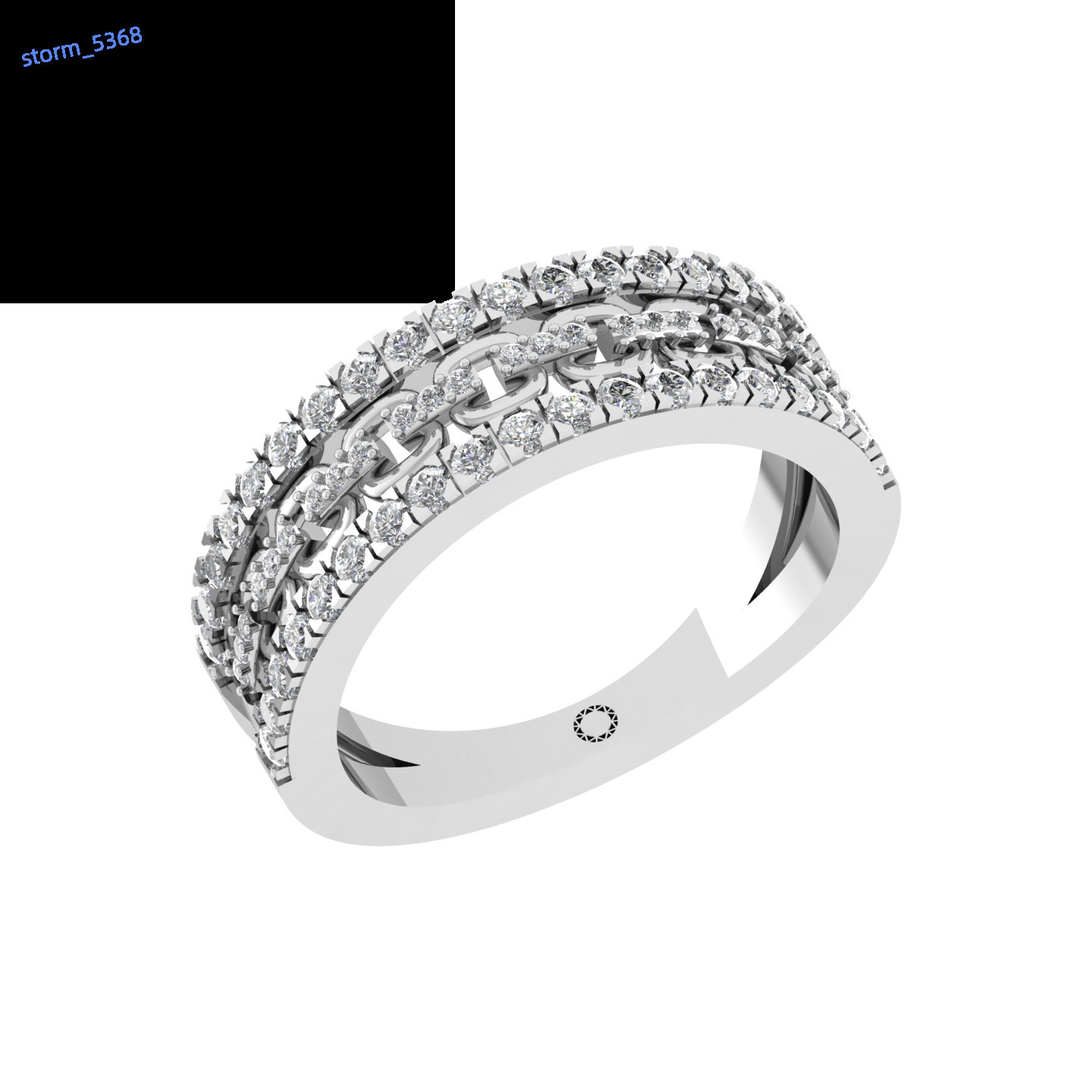 925 Sterling Silver Chain Band Ring Original VVS D Moissanite Pave Setting Fine Jewelry for Womens Wedding Engagement OEM