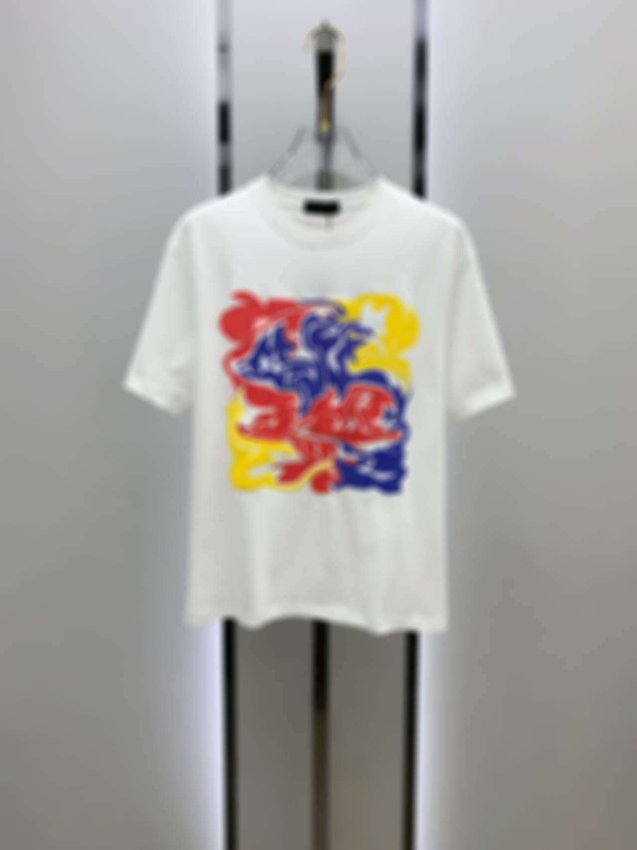 Fashionable men's T-shirt, round-neck pullover, letter short-sleeved T-shirt, diamond pattern, printed shirt, summer casual short-sleeved shirt