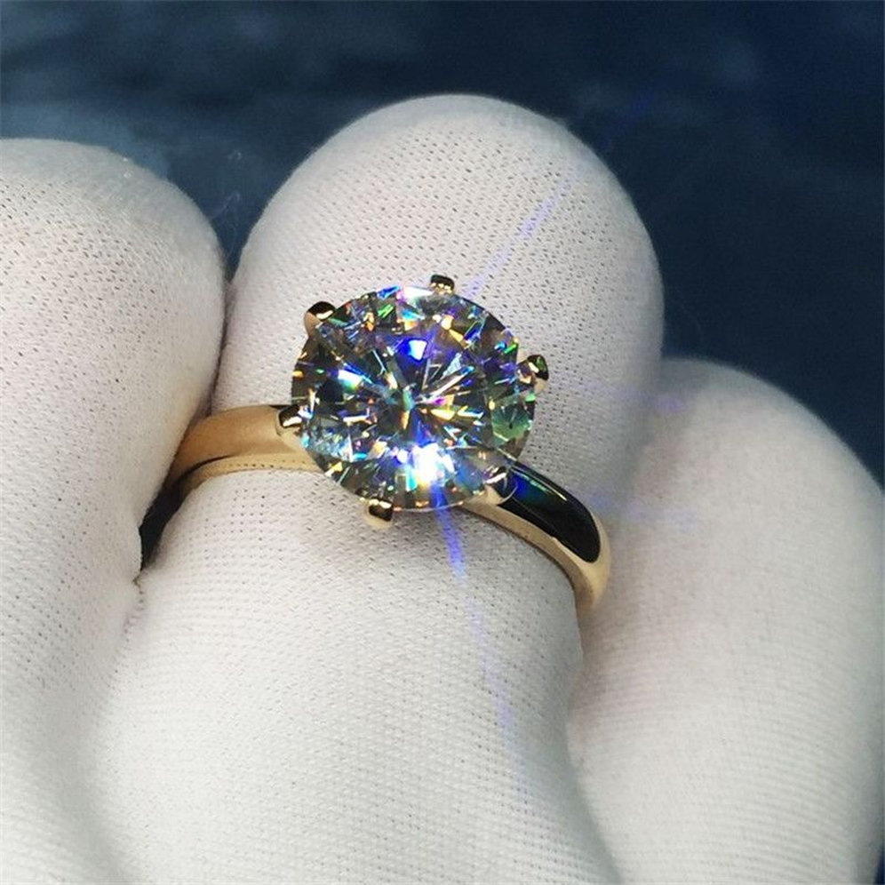gold earrings jewelry woman lab diamond ring 925 sterling silver Original engagement wedding band rings for women bridal jewelry silver ring designe