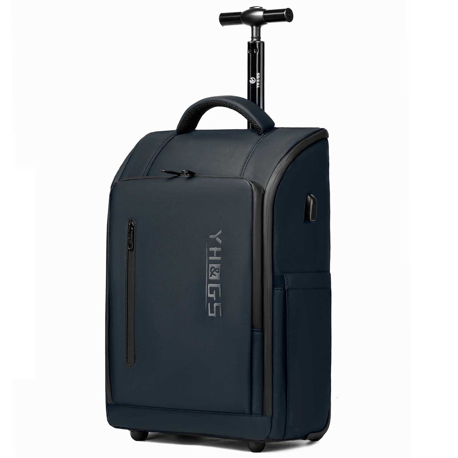 Business Rolling Backpack with Wheels Cabin Carry On Bag Waterproof Business Travel Laptop Bags Carry On Luggage Bags 18 Inch W250805-image-1069932691