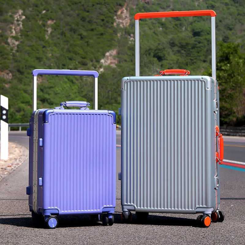 20 22 24 26 inch Wide Handle Travel Suitcase Men Carry-On Rolling Luggage Women PC Aluminum Frame Trolley Case W250805-image-1069932588