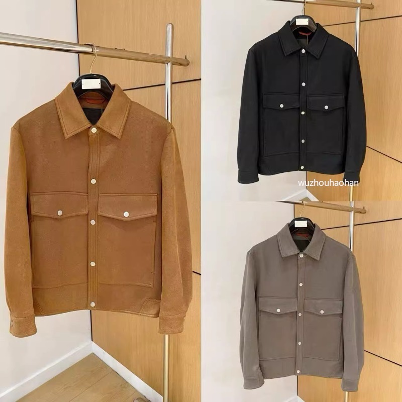 Designer Jackets Men Wool Fall Winter Leisure Lapel Jacket Mens Coat L1289