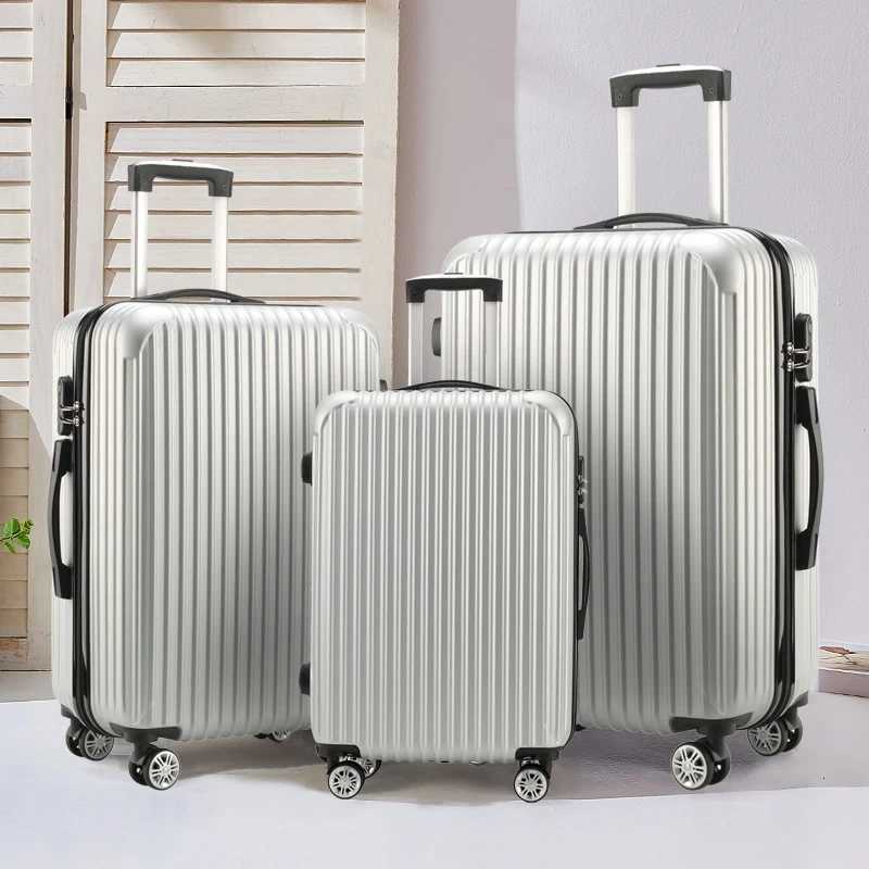 20 24 28 Inch Set 3 Piece Boarding Travel Essentials Unisex ABS PC Trolley Case Luggage W250805-image-1069931605