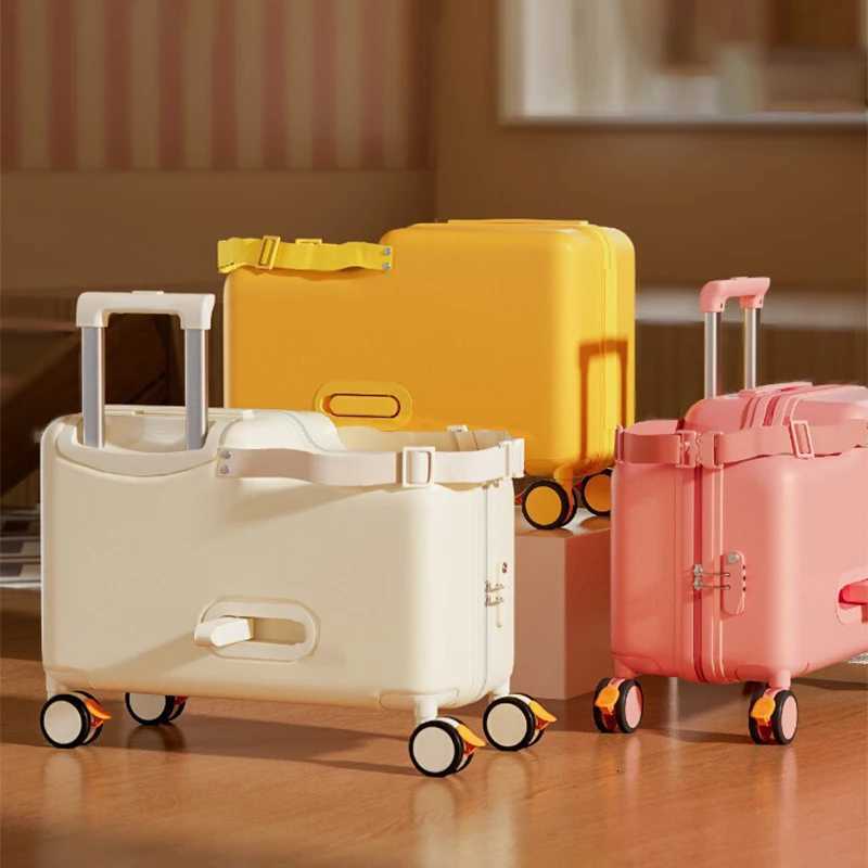 Enlarged Childrens Luggage Can Be Mounted and Traveled 18 Inch Carry-On Wooden Horse Rod Box Upgraded Universal Brake Wheels W250805-image-1069931581