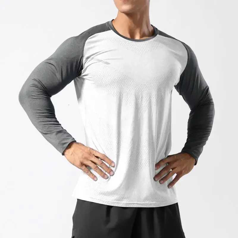 Mens Sport Long Sleeve Tops Quick Dry Fitness Y2K T-shirts Bodybuilding Gym Tees Casual Skinny Elastic Breathability Sportswear W250806