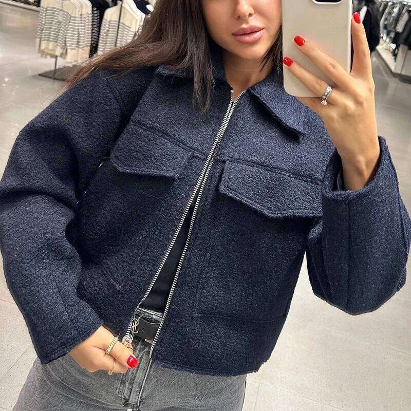 Women's Winter Tweed Jacket Coat Autumn Suede Demi-season Fleece Jackets for Women Zipper New in Coats Outerwear