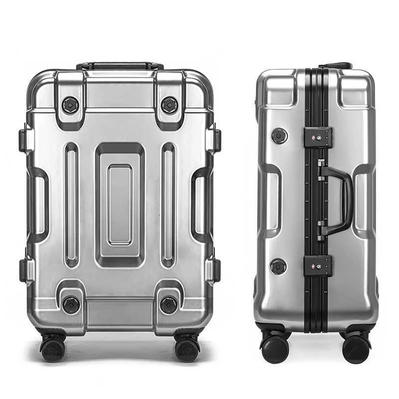 28 Mens Universal Wheel Aluminum Frame Luggage Travel Case 20 Cabin Case 24 Suitcase 26 Silent Zipper Roller Trolley Box W250805-image-1069931853
