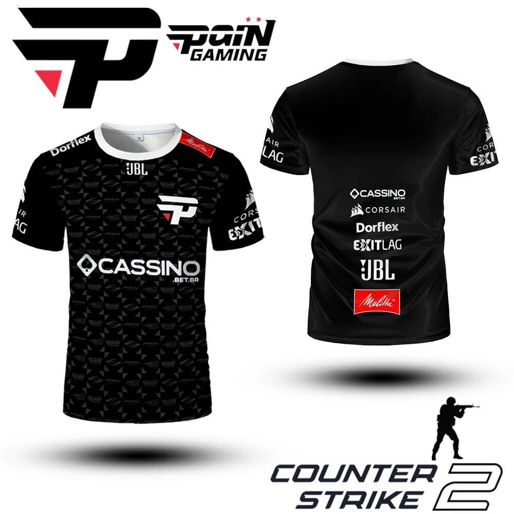 Men's Pain Gaming Club 2025 Uniforms Esports Jerseys Csgo Player Custom Tops Mens and Womens Breathable Sports T-shirts Boys Tees