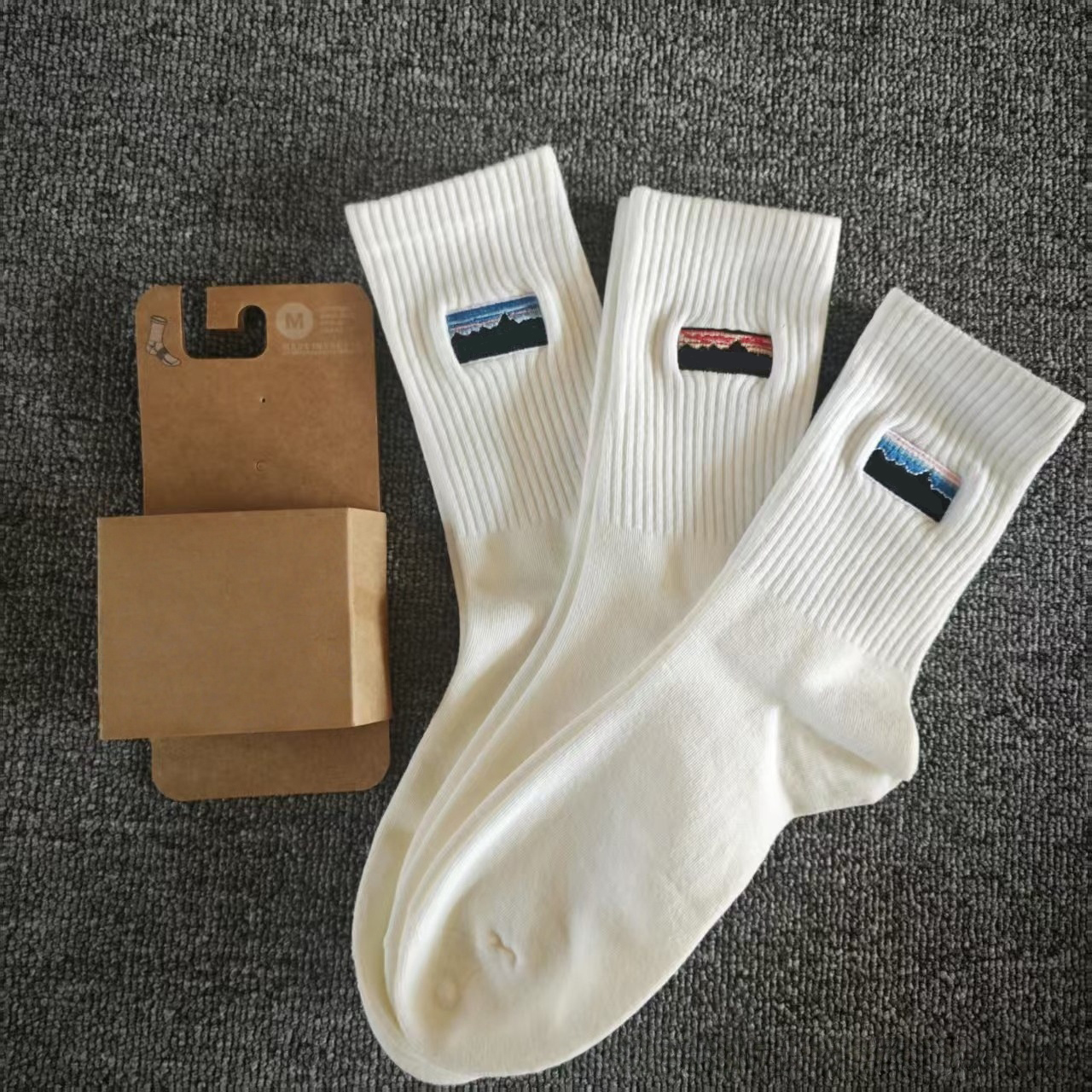 Designer Socks Japanese Trendy Long Socks High Quality Pure Cotton Plain Colour Outdoor Socks Unisex 3 Pairs Mixed
