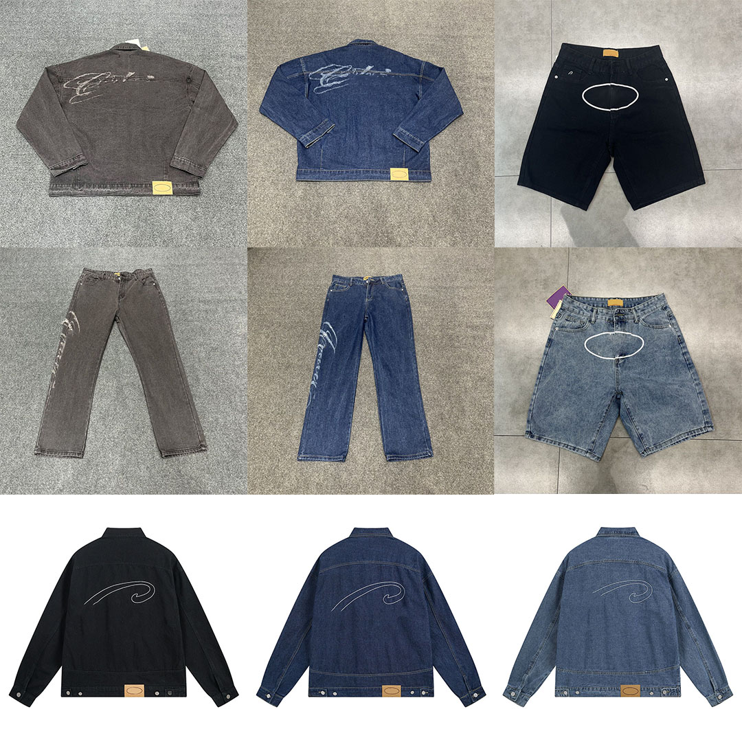 Designer Men's Tracksuit American Retro Casual Denim Jacket Straight-leg Jeans Fashion Shorts Trendy Streetwear
