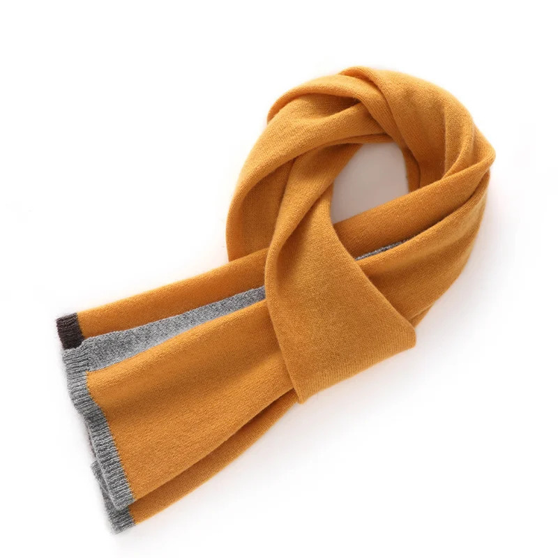 High Quality 100% Cashmere Scarf Shawl Winter Cashmere Knitted Scarves Women Fashion Warm Neck Scarf Patchwork Color Shawl 250806