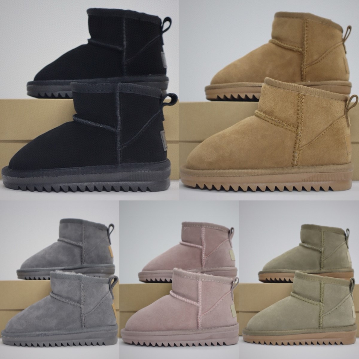 Australia Kids Classic Mini Snow Boots Ultra Boys Girls Shoes Designer Booties Baby Children Youth Toddlers Winter Warm Boot Letter Printed Pink-image-887783541