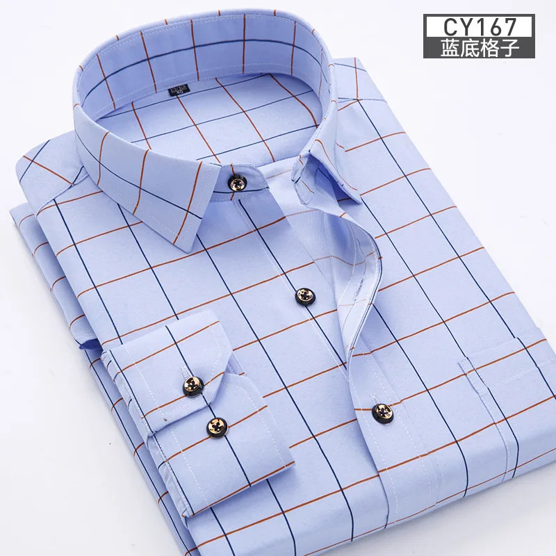 mens shirt Thin long-sleeved printed spring/summer non-ironing business casual slim fashion breathable shirt 250804