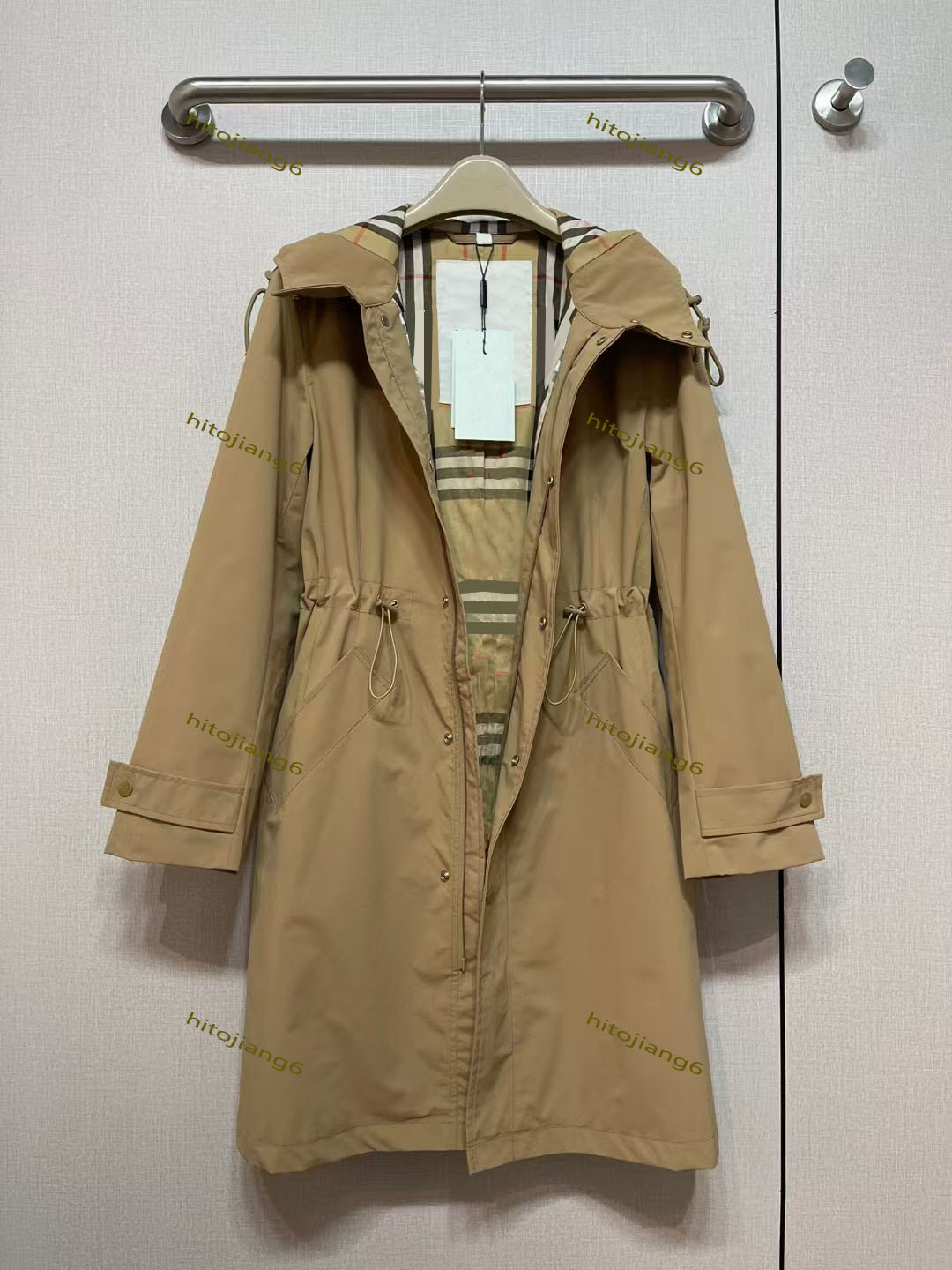 NEW CLASSIC!women fashion middle long trench coat/top quality thick COTTON branded design slim fit trench/ladies trench for spring and autum