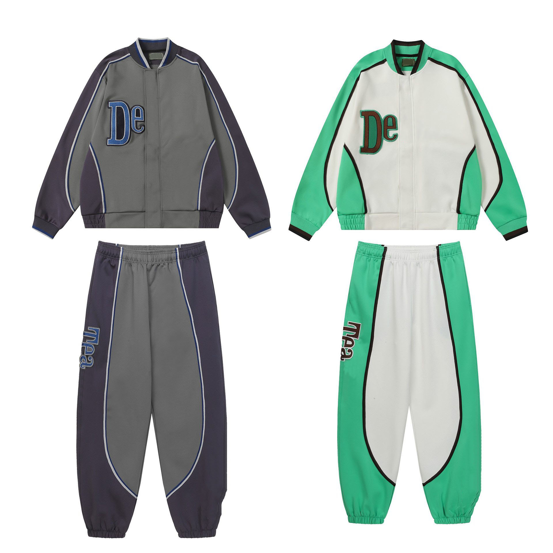 Men's Tracksuits Designer Trendy High Street High Quality Cotton Air Layer Leisure Sports Coat Set Jackets Pants Suits