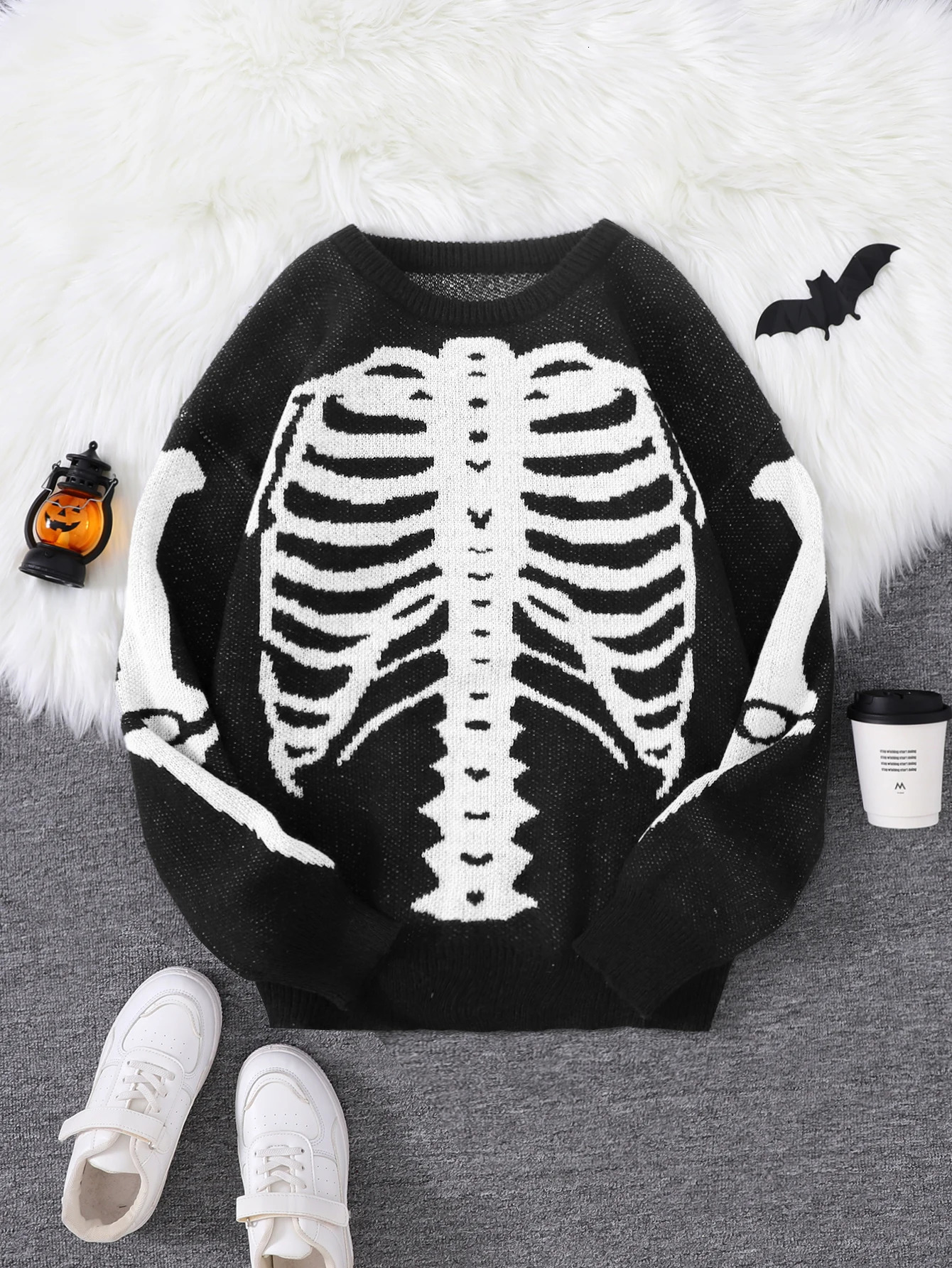 Autumn and Winter Backbone Jacquard Pattern Pullover Sweater Casual Round Neck Knitted Mens Pullover 250801