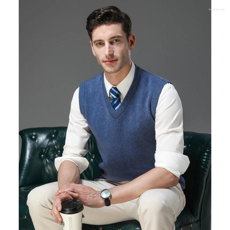 Men's Sweaters 2025Mid Aged And Elderly Sleeveless Anti Pilling Vest Wool Sweater In Autumn Winter