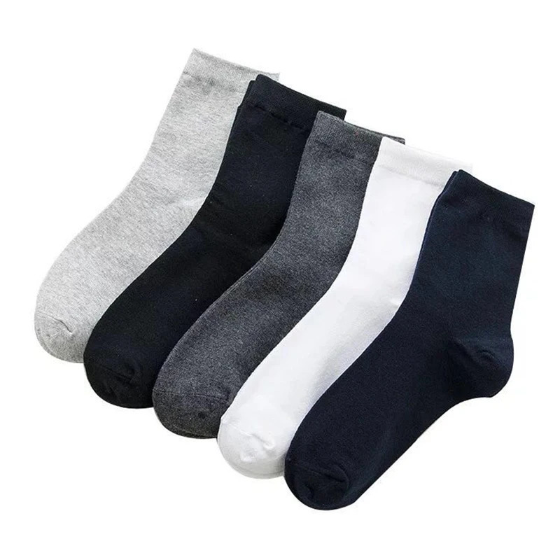 5 Pairs/lot Large Size Men Socks Cotton 42434445464748 Solid Color Fashion Casual High Quality Classic Business Male Socks 250804