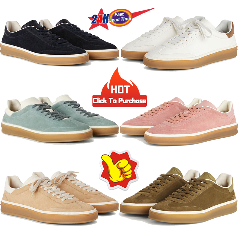 2025 Men Women Designer Casual Shoes Tennis Walk Deerskin Sneakers Black Suede White Windy Dunes Tundra Green Flowering Cherry Mens Womens Fashion O