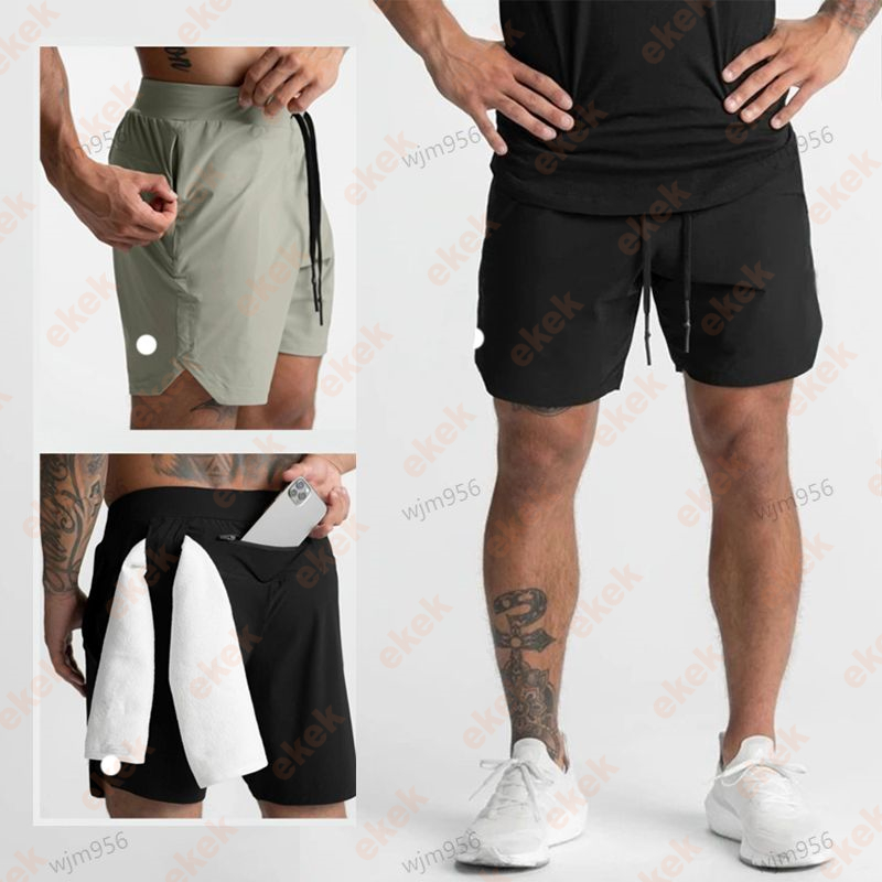 Short de sport de Yoga pour hommes, Short à séchage rapide avec poche arrière pour téléphone portable, pantalon de course décontracté, pantalon d