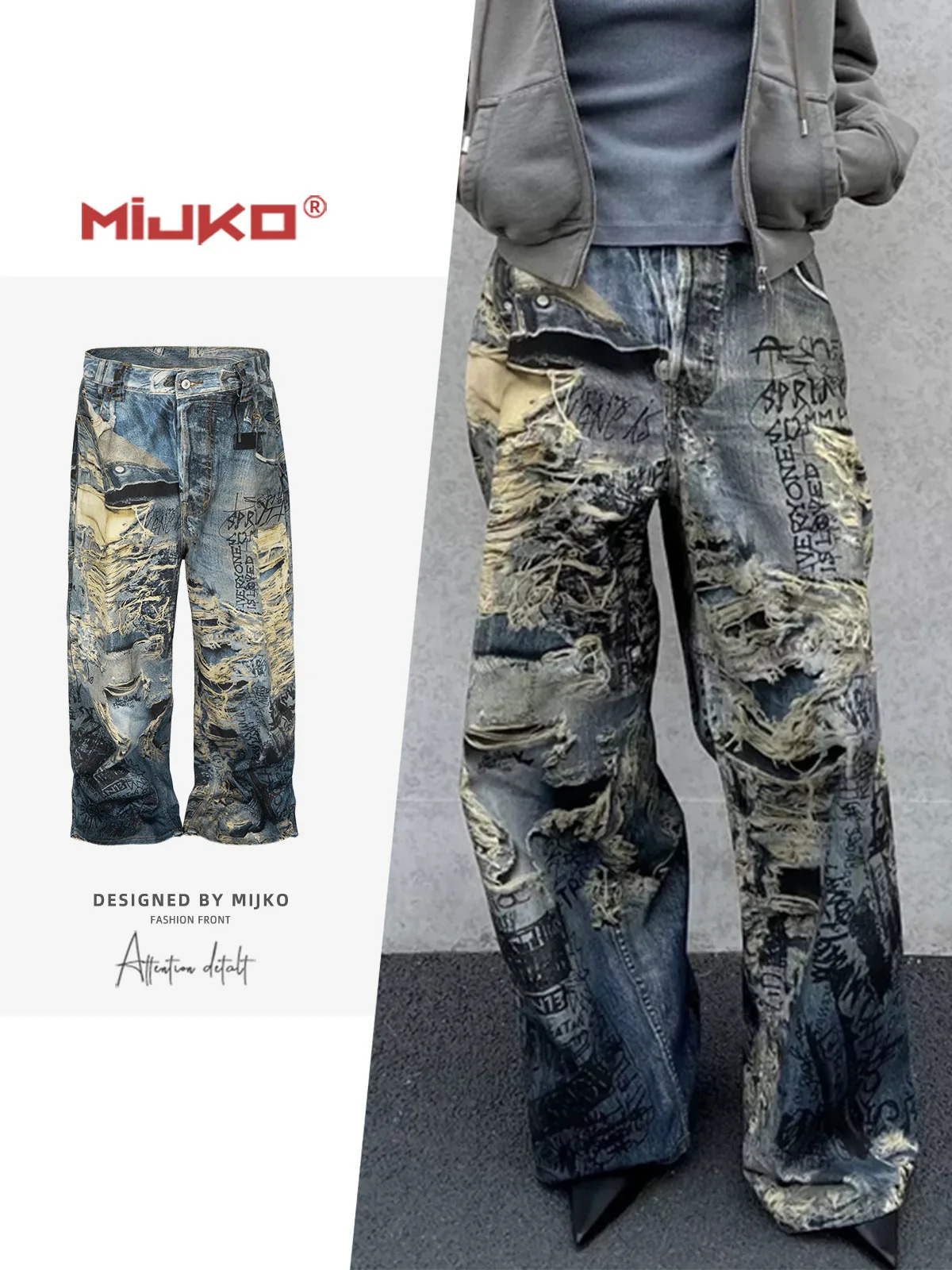 MIJKO Jeans 3D Printing Denim Pants Mens and Womens Streetwear Fashion Trousers 250806