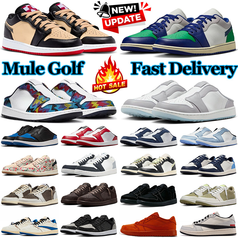 mule golf shoes designer 1 1s low men basketball shoes Pizza Voodoo Alternate Velvet Brown Reverse Mocha Olive Cranes Obsidian womens mens trainers