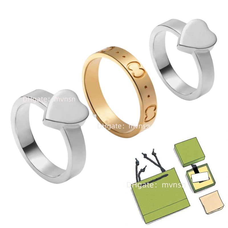 Ring Designer heart gold Rings for women Band letter Rings man 925 silver Couple Rings luxury Jewelry European and American popular styles Christmas