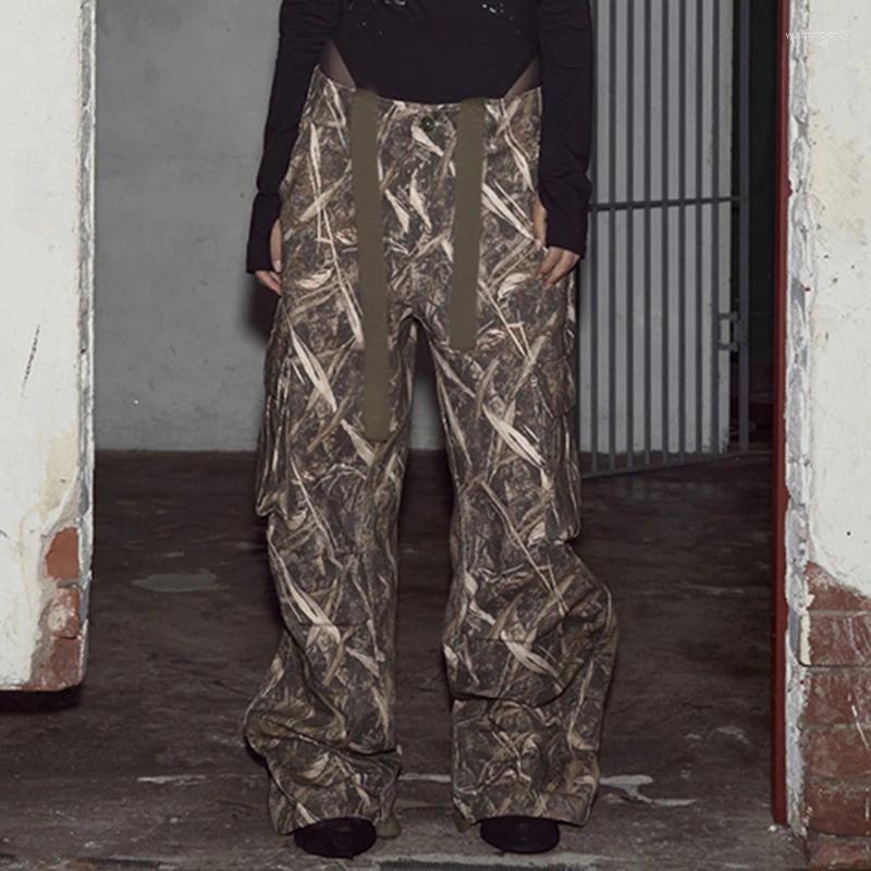 Women's Pants Rockmore Punk Street Print Cargo Hip Hop Ribbon Design Loose Parachute Fashion Casual Low Waist Joggers