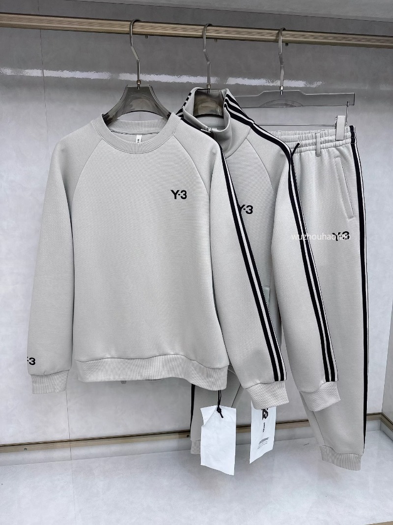 Autumn and Winter Sportswear Men Y3 Striped Leisure Sweater Jacket Trousers Three-piece Suit Y1289