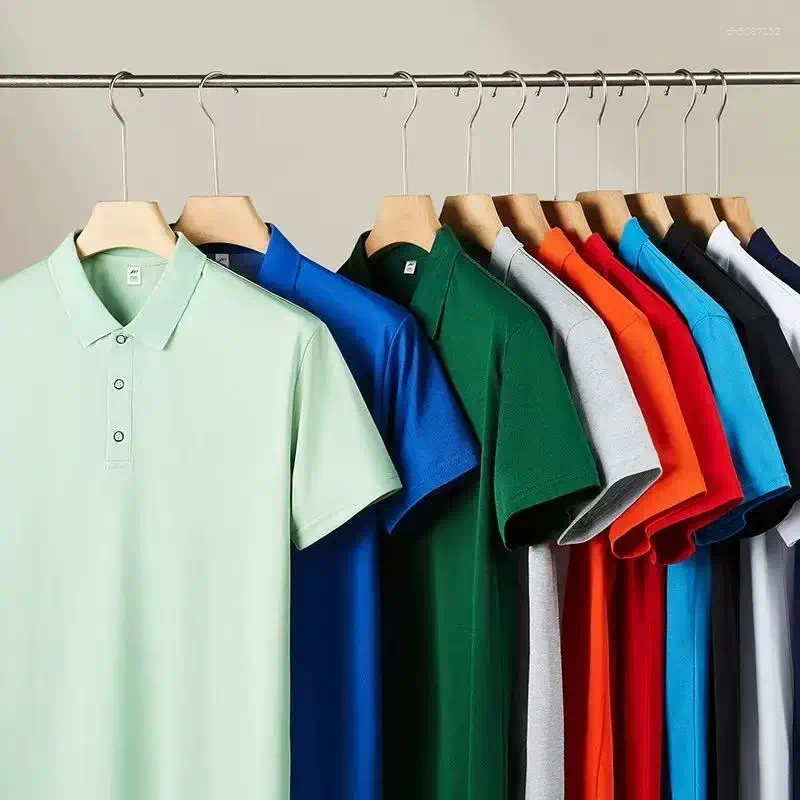 Men's Polos 2025 Solid Color Polo Shirt Business Collar Half Sleeved Top Summer Casual Short T-shirt For Men An
