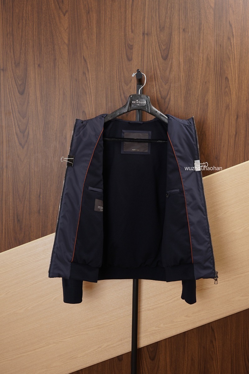 Mens Downs Fall Winter Hooded Dark Blue Coat Jackets L1289