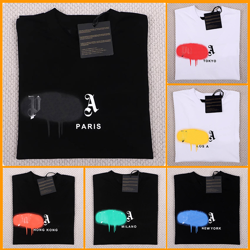 25 New Designer Men's Shirts PA Hip Hop Letter Graphic Print High Street Style Oversized T-shirt Mens Womens Fashion Gothic Pullover Tshirts