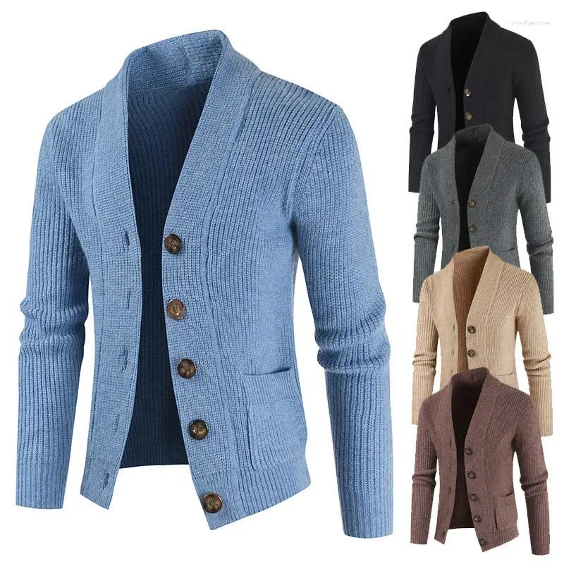 Men's Sweaters LIBIELIY 2025 Sweater Casual Single-Breasted Long Sleeve Thickened Slim Fit Smooths Your Silhouette Youth Cardigan
