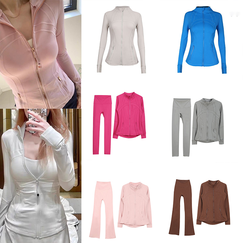 Women's yoga jacket definition exercise jacket fitness zipper jacket sports quick drying sportswear top solid zipper sportswear hot selling-image-1070152742