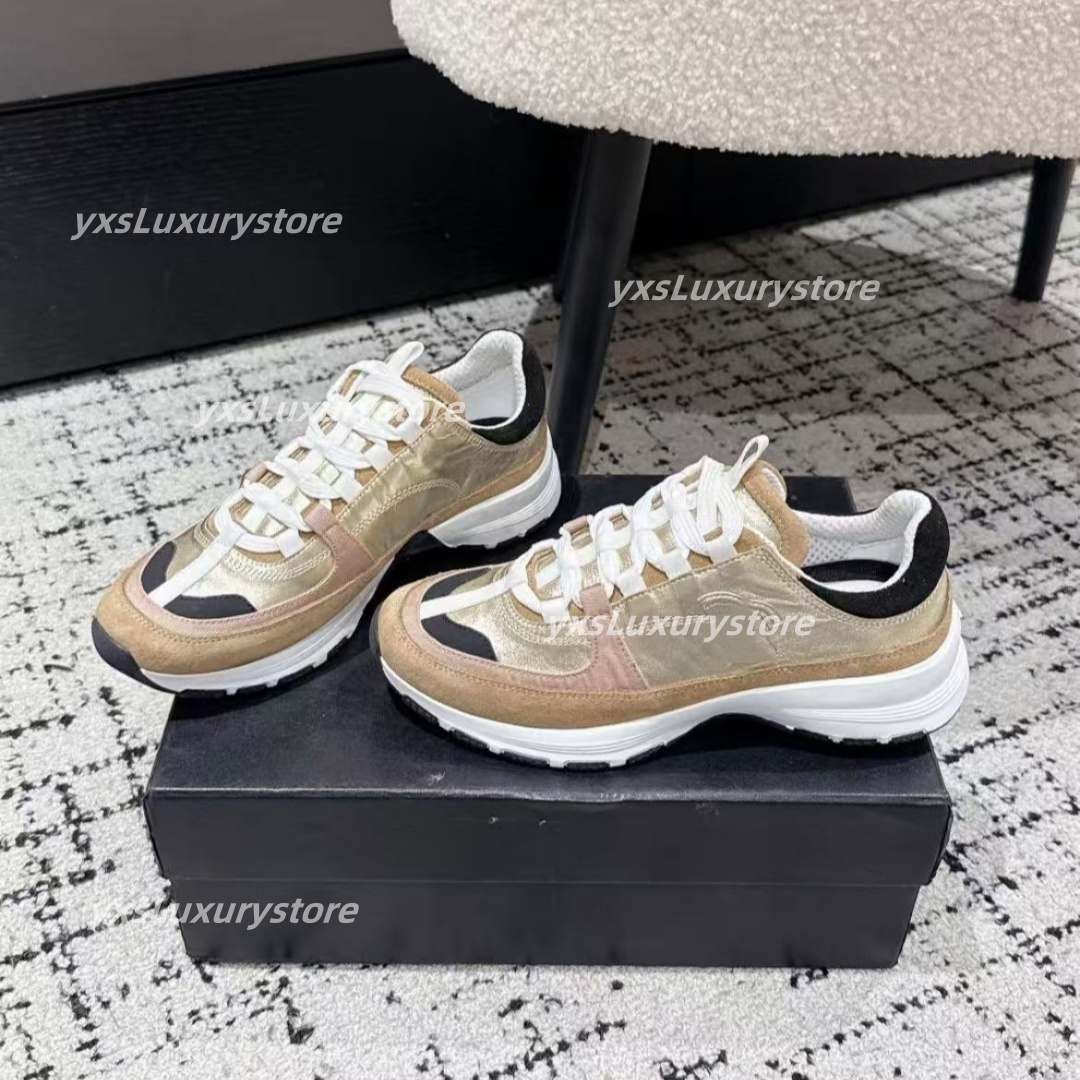 2025 Designer Femme Fall Style Patchwork Design Anti-Slip Sports Chaussures de chaussures décontractées de motif CC de haute qualité