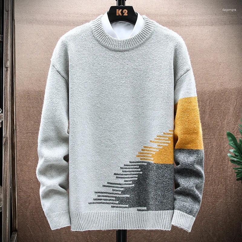 Men's Sweaters Casual Crew Neck Sweater Ribbed Basic Stretch Knit Top Lightweight Spring Pullover Long Sleeve