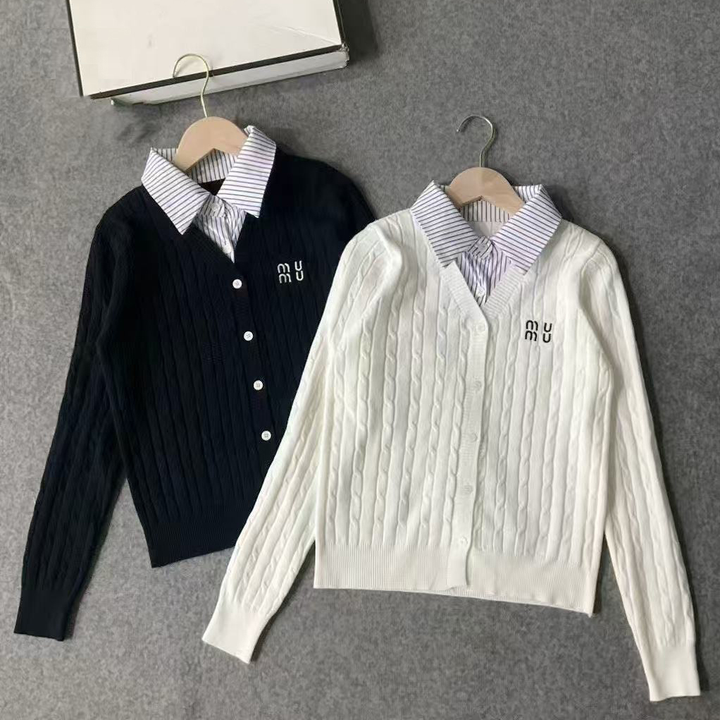 2025 New Women's Sweater Fashion Polo Shirt Spring and Autumn Loose Casual Women's Designer Sweater S-L