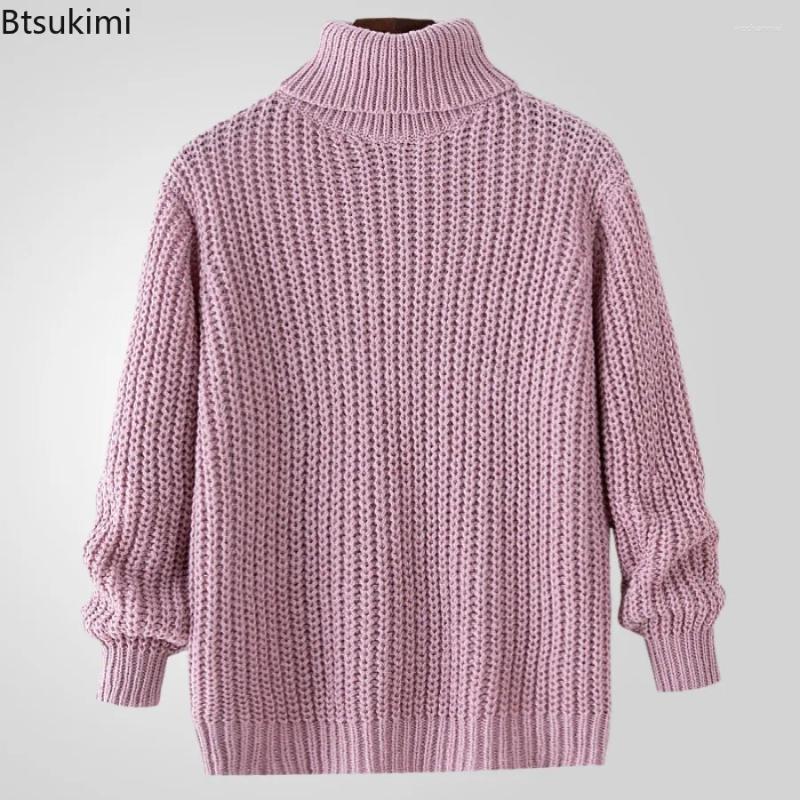 Men's Sweaters 2025 Autumn Winter Thickened Warm Knitted Fashion Turtleneck Pullovers Vintage Casual Streetwear Men Sweatercoats
